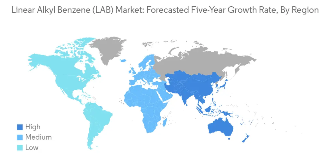 Market Analysis of Linear Alkyl Benzene (LAB) Market: Forecasted Growth Rate by Region